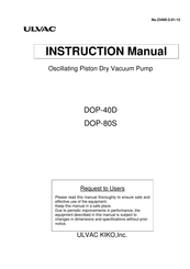 Ulvac DOP-40D Instruction Manual