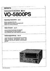 Sony VO-5800PS Operating Instructions Manual