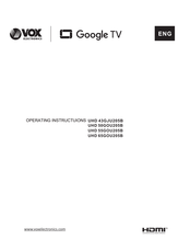 VOX electronics UHD 50GOU205B Operating Instructions Manual
