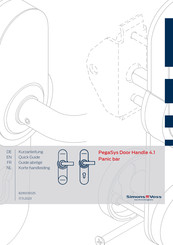 SimonsVoss PegaSys Door Handle 4.1 Panic bar Quick Manual