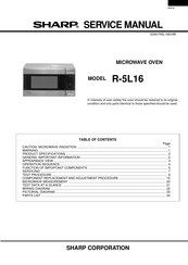 Sharp R-5L16 Service Manual