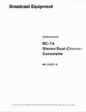 Broadcast BC-7A Instructions Manual