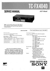 Sony TC-FX4040 Service Manual