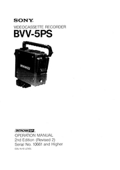 Sony BETACAM SP BVV-5PS Operation Manual