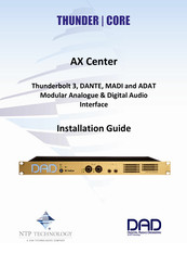 DAN NTP TECHNOLOGY DAD THUNDER CORE AX Center Installation Manual