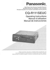 Panasonic CQR111SEUC - AUTO RADIO/CASSETTE Operating Instructions Manual