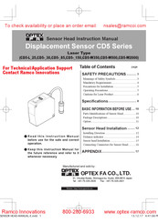 OPTEX FA CD5-30 Instruction Manual