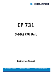 SIGMATEK CP 731 Instruction Manual