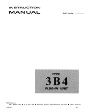 Tektronix 3B4 Instruction Manual