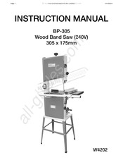Hafco Woodmaster BP-305 Instruction Manual