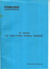 Marconi Instruments TF 2005R Instruction Manual