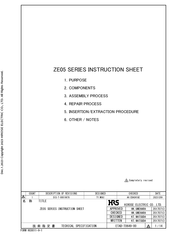HRS ZE05 Series Instruction Sheet