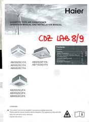 Haier AB71S2SG1FA Operation Manual And Installation Manual