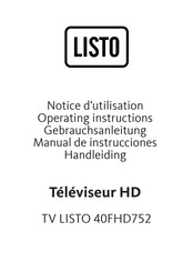 Listo 40FHD752 Operating Instructions Manual