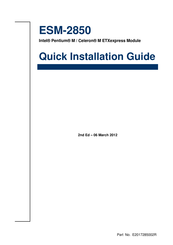 Avalue Technology ESM-2850 Quick Installation Manual