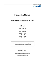 Ulvac PRC-003A Instruction Manual