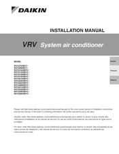 Daikin VRV RXYQ264XBYC Series Installation Manual