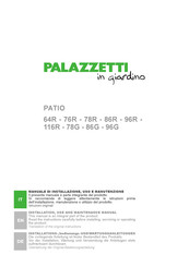Palazzetti PATIO 96G Instructions For Installation, Use And Maintenance Manual