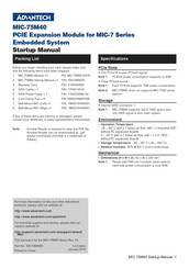 Advantech MIC-75M40 Startup Manual