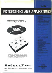 BRUEL & KJAER QR 2008 Instructions And Applications