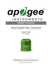 Apogee Instruments SE-202 Owner's Manual