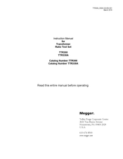 Megger TTR300 Instruction Manual