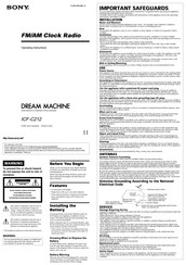Sony ICF-C212 Operating Instructions