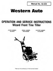 Western Auto Wizard MTD2105A98 Operation And Service Instructions Manual