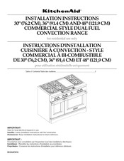 KitchenAid KDRU707VSS01 Installation Instructions Manual