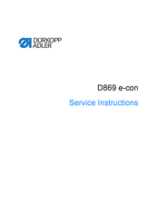 Dürkopp Adler D869 e-con Service Instructions Manual