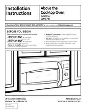 GE CVM1790XS1SL Installation Instructions Manual