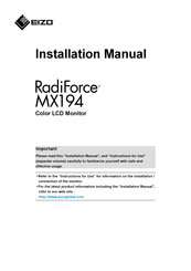 Eizo RadiForce MX194 Installation Manual