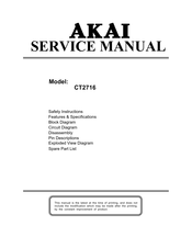 Akai CT2716 Service Manual