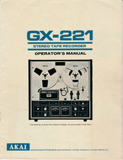 Akai GX-221 Operator's Manual