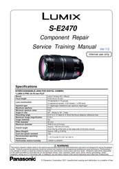 Panasonic Lumix S-E2470 Service Training Manual