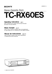 Sony TC-RX60ES Operating Instructions Manual