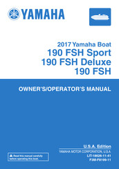 Yamaha 190 FSH Sport 2017 Owner's/Operator's Manual