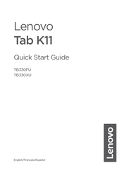 Lenovo Tab K11 Quick Start Manual