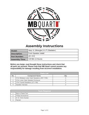 MB QUART JS1-316 Assembly Instructions Manual