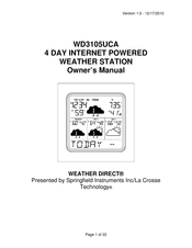 WEATHER DIRECT WD3105UCA Owner's Manual