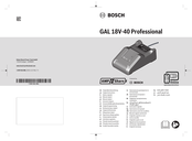Bosch GAL 18V-40 Professional Original Instructions Manual