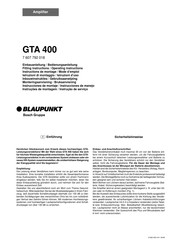 Bosch BLAUPUNKT GTA 400 Operating Instructions Manual