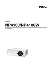 NEC NP4100W - WXGA DLP Projector User Manual