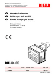 Riello FS20 G.T. Installation, Use And Maintenance Instructions