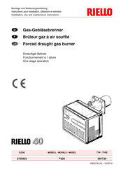 Riello 569T30 Installation, Use And Maintenance Instructions