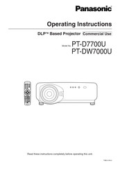 Panasonic PT-DW7000 Operating Instructions Manual