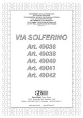 Gessi VIA SOLFERINO 49038 Manual
