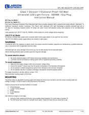 Larson Electronics EPL-HB-100LED-RT-UVA-20C-EPP Instruction Manual