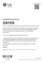 LG DLE7 00 E Series Owner's Manual