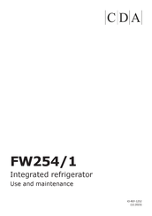 CDA FW254/1 Use And Maintenance
